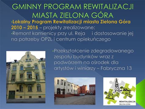 Gminny Program Rewitalizacji Miasta Zielona G Ra Ppt Pobierz