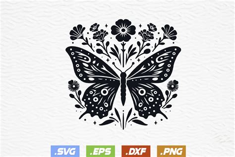 Butterfly With Floral Svgbutterfly Svg Graphic By Ripon471 · Creative