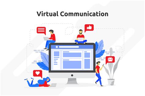 Virtual Communication Concept Modern Flat Design Vector Illustr 251680