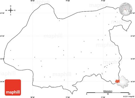 Blank Simple Map Of Jaisalmer Cropped Outside No Labels