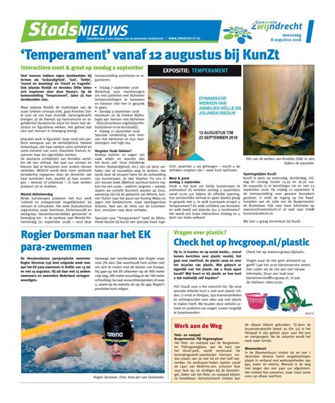 Stadsnieuws Gemeente Zwijndrecht Week Weekblad De Brug By