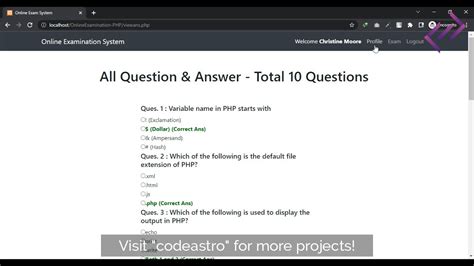 Online Examination System Project In Php Mysql With Source Code