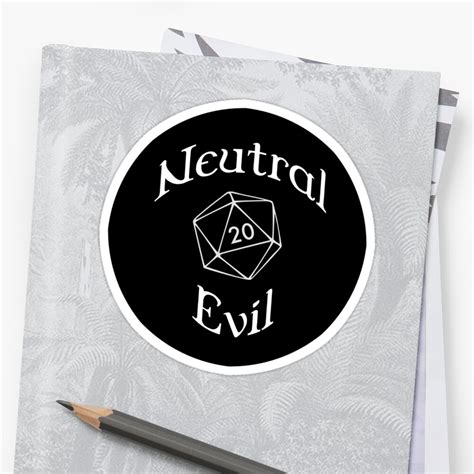 Neutral Evil Character Alignment D20 Stickers By Onezenmom Redbubble