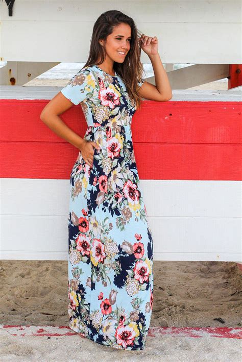 Light Blue Floral Maxi Dress Maxi Dresses Saved By The Dress