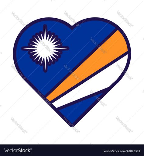 Marshall Islands Flag Festive Heart Outline Icon Vector Image