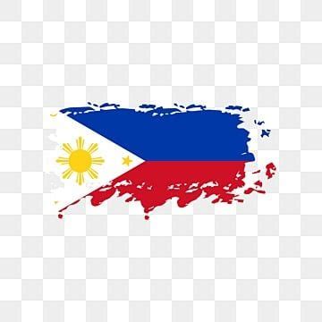 the philippines flag is painted in blue, red and white with an orange ...