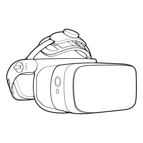 Virtual Reality Headset Outline Drawing Vector Virtual Reality Headset