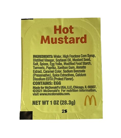 Mcdonald S Hot Mustard Sauce Cups Ct Sauceandtoss