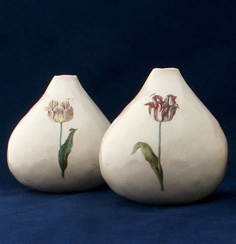 Tulip Bulb Shaped Vase, Red Tulip Vase, Unique Handmade Ceramic Vase