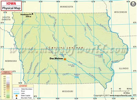 Physical Map Of Iowa