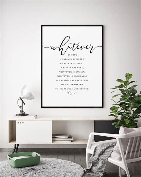 Whatever Is Philippians 4 8 NIV Bible Verse Quote Scripture Etsy