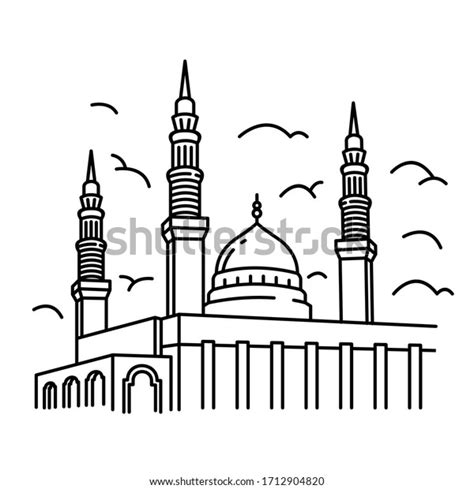 Mosque Outline Vector Illustration Icon Design Stock Vector (Royalty ...