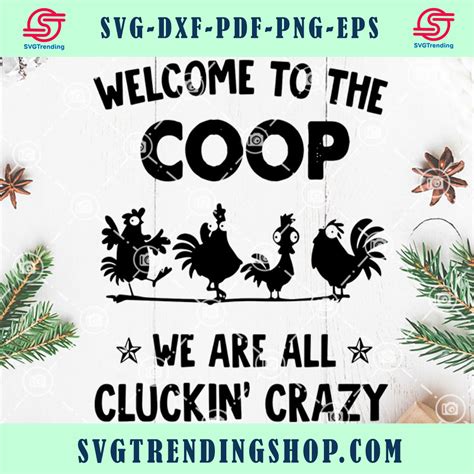 Chicken Welcome To The Coop We Are All Cluckin Crazy Svg Chicken Svg