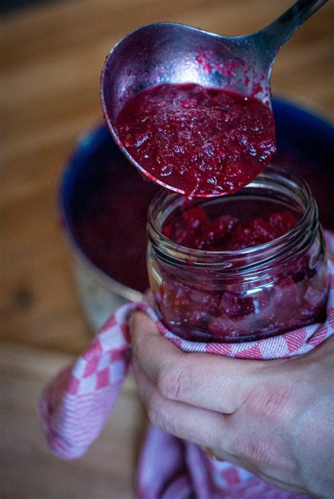 Rote Bete Apfel Chutney süß herb lecker Ein Stück Arbeit