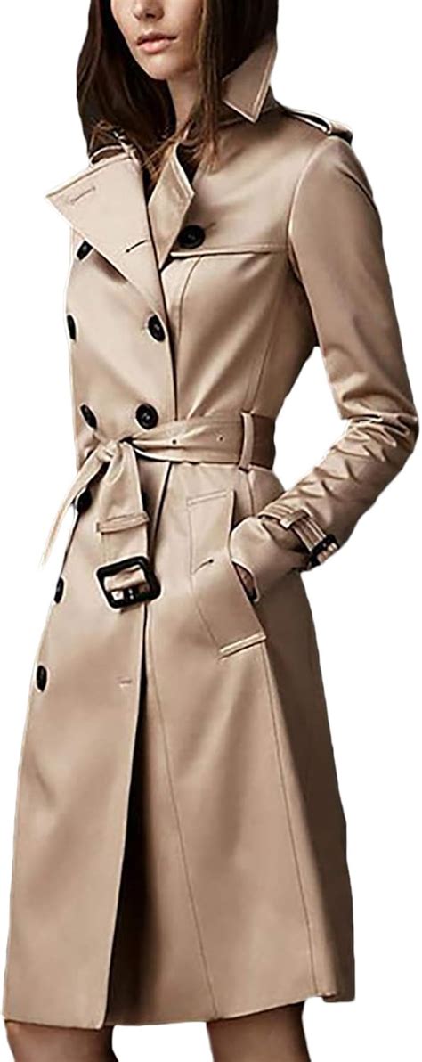 Trenchcoat Damen Lang Fashion Classic Zweireiher Mantel Fr Hling Herbst