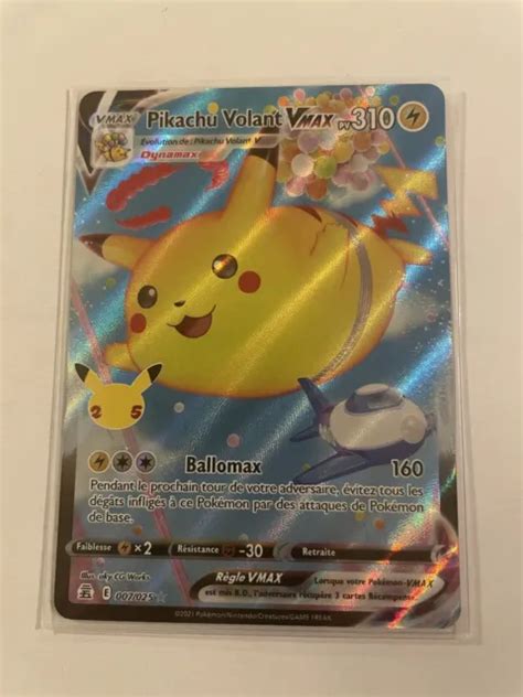 CARTE POKÉMON PIKACHU Volant Vmax 007 025 FULL ART Célébrations 25 ans