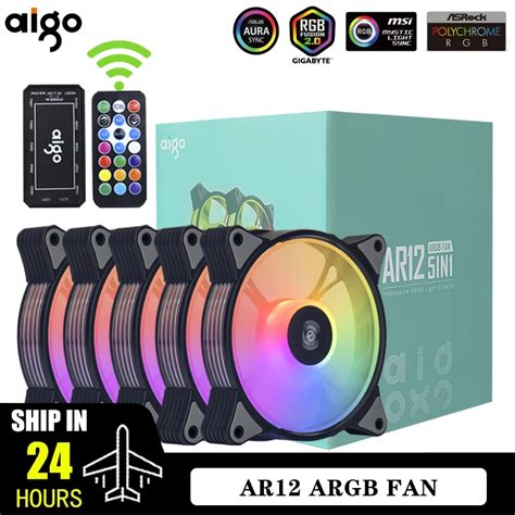 Aigo Ar12 120mm Pc Gamer Computer Case L Fter Rgb 12v Heatsink Aura