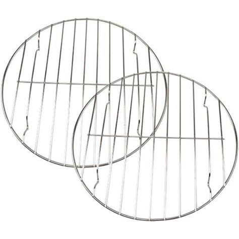 Lot De 2 Grilles De Cuisson Rondes En Acier Inoxydable Pour Barbecue