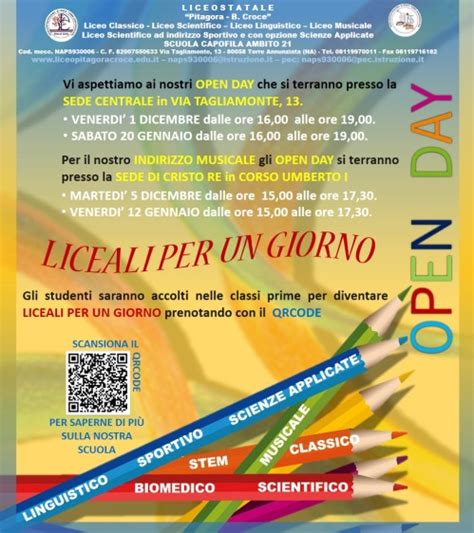 Torre Annunziata Open Day Al Liceo Pitagora Croce Sabato 20 Gennaio 2024