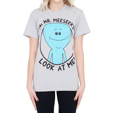 Rick And Morty Mr Meeseeks Look At Me Adult Silver T Shirt Rick And Morty Tv Store Online