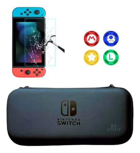 Case Capa Estojo Pel Cula Vidro Grip Nintendo Switch