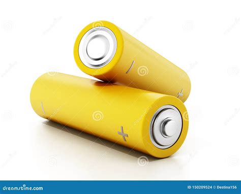 Generic AA Batteries Isolated On White Background 3D Illustration