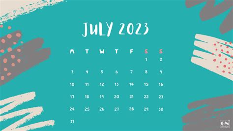 Screensaver Desktop Calendar And Monthly Planner For July Gertaeu