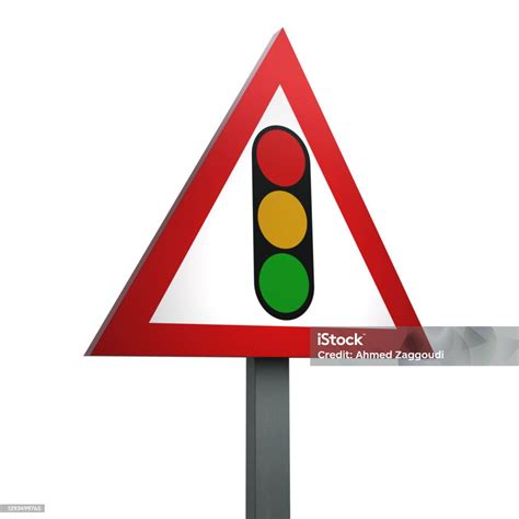 3d Render Road Sign Of Traffic Signals Isolated On A White Background