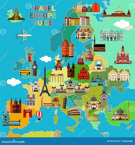 Mapa del viaje de Europa ilustración del vector Ilustración de