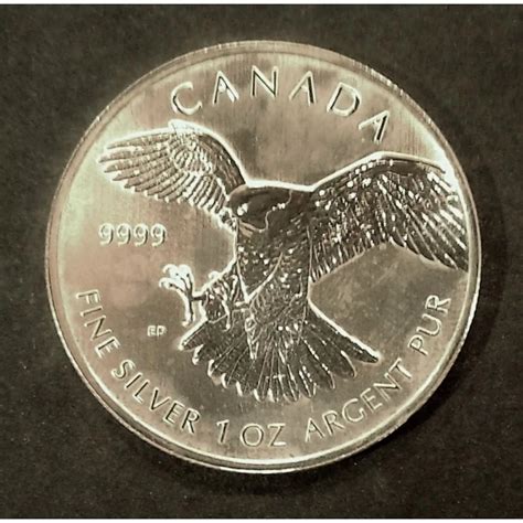 2014 1 Oz Canada Birds Of Prey Peregrine Falcon Silver Bullion Coin