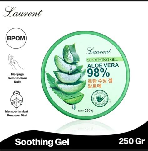 Laurent Gel Lidah Buaya 250 Gr Soothing Gel 98 Aloe Vera Bpom Lazada