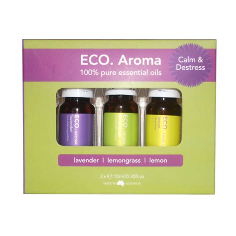 Eco Modern Essentials Aroma Essential Oil Trio Calm And Destress 10ml X 3