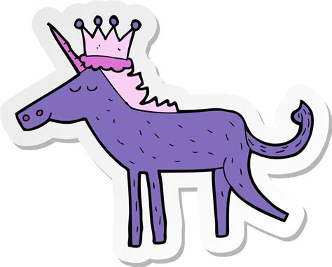 Pegatina De Un Unicornio De Dibujos Animados Vector En Vecteezy