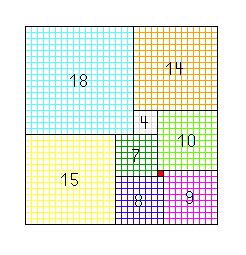 Puzzle mit Quadraten Treitz Rätsel für Mathematik und Physik