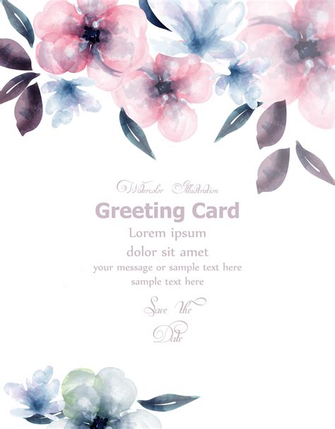 Premium Vector | Spring flowers watercolor card