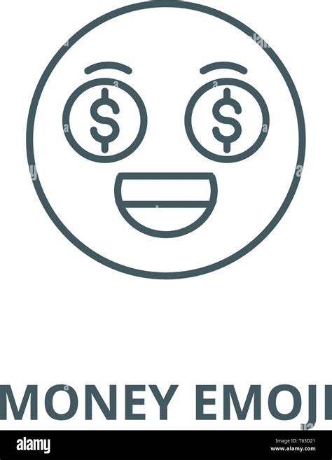 Money Emoji Vector Line Icon Linear Concept Outline Sign Symbol