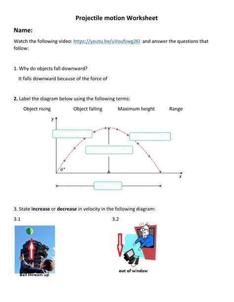 Hw Mixed Projectile Motion Worksheet Pdf Worksheets Library