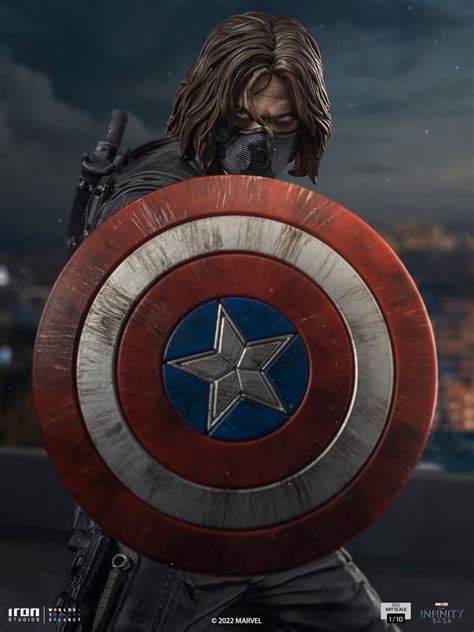 The Winter Soldier Wields Captain Americas Shield With Iron Studios