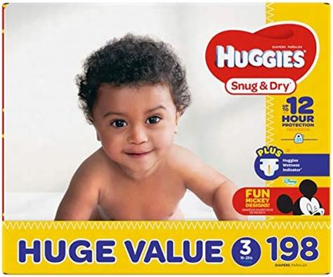 Amazon HUGGIES Snug Dry Baby Diapers Size 3 Fits 16 28 Lb