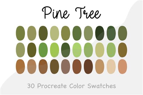 Pine Tree Procreate Color Palette Graphic By Picto Graphy Creative