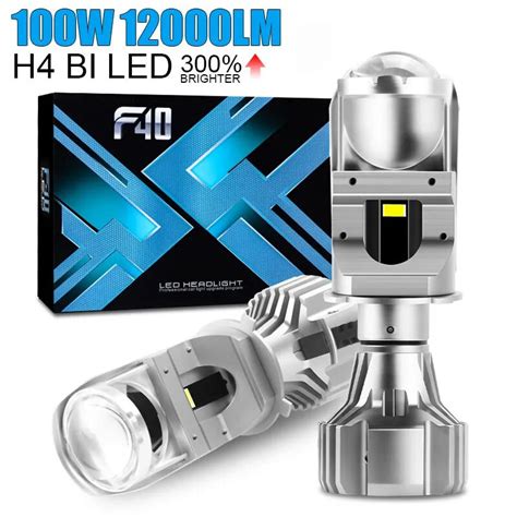 F40 Automobles Lamp Mini Lens LED H4 Bulbs Headlight High Low Beam