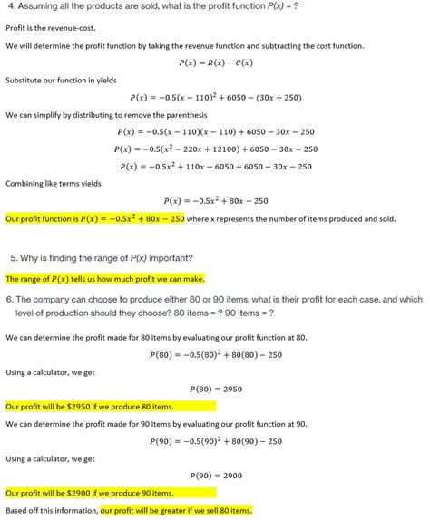 Solved Algebra Not Calculus For A Certain Company The Cost