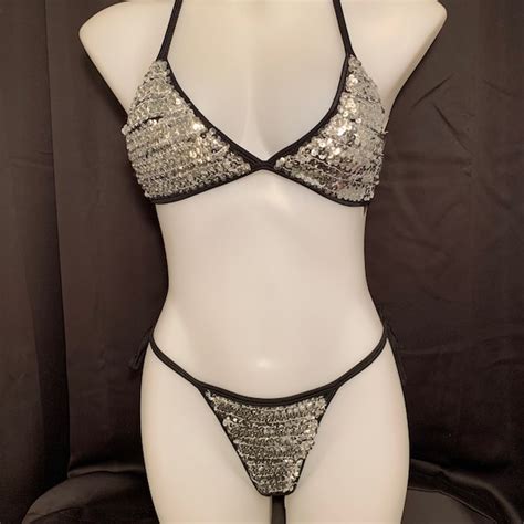 Silver Bikini Etsy