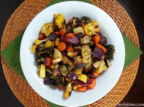 Balsamic Roasted Vegetables Emily Bites