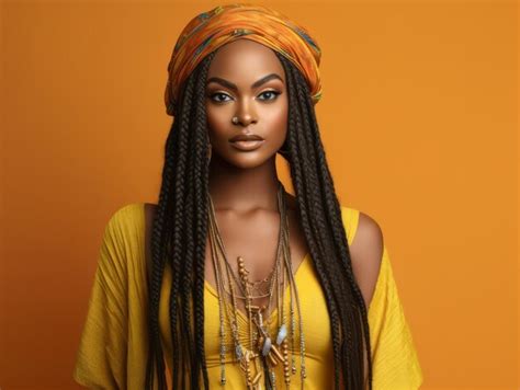 Premium Ai Image Fashion Model Beautiful African Woman With Dreadlocks