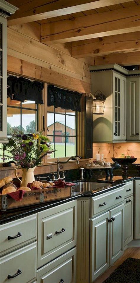 Rural Kitchen Cabinet Makeover Ideas Log Home Kitchens Farmhouse