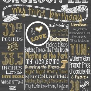 First Birthday Chalkboard Sign Personalized Printable Birthday