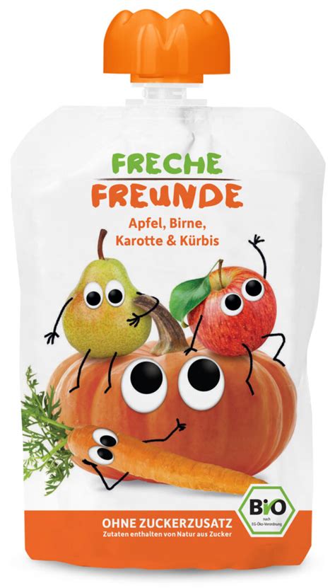 Freche Freunde Apfel Birne Karotte Kürbis BIO 6 x 100g online kaufen