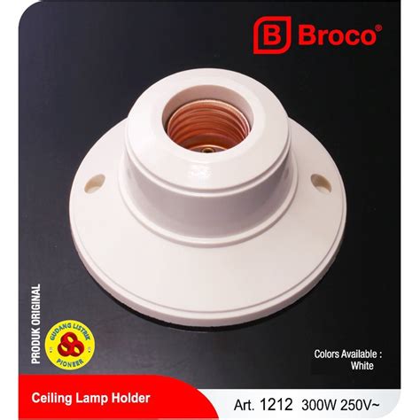 Jual Broco Fitting Lampu Plafon Bulat White E Ceiling Lamp