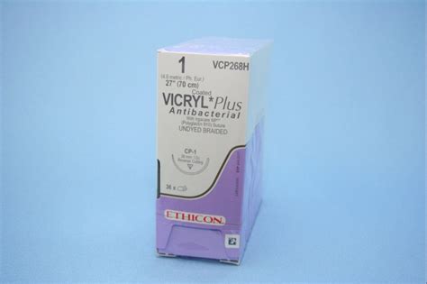 Ethicon Suture Vcp268h 1 Vicryl Plus Antibacterial Undyed 27 Cp 1